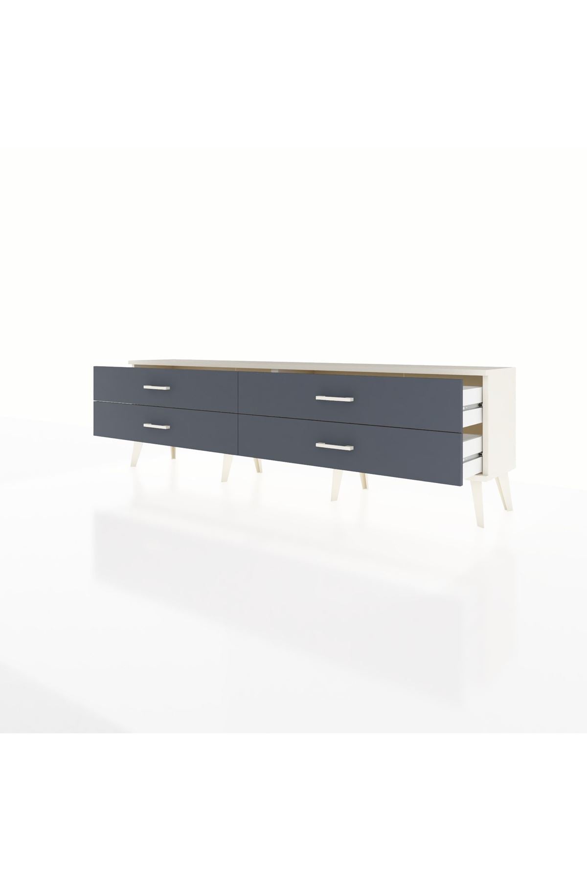 Arges TV Ünitesi 4 Çekmeceli  176x30x51 Aytaşı-Aytaşı/Antrasit