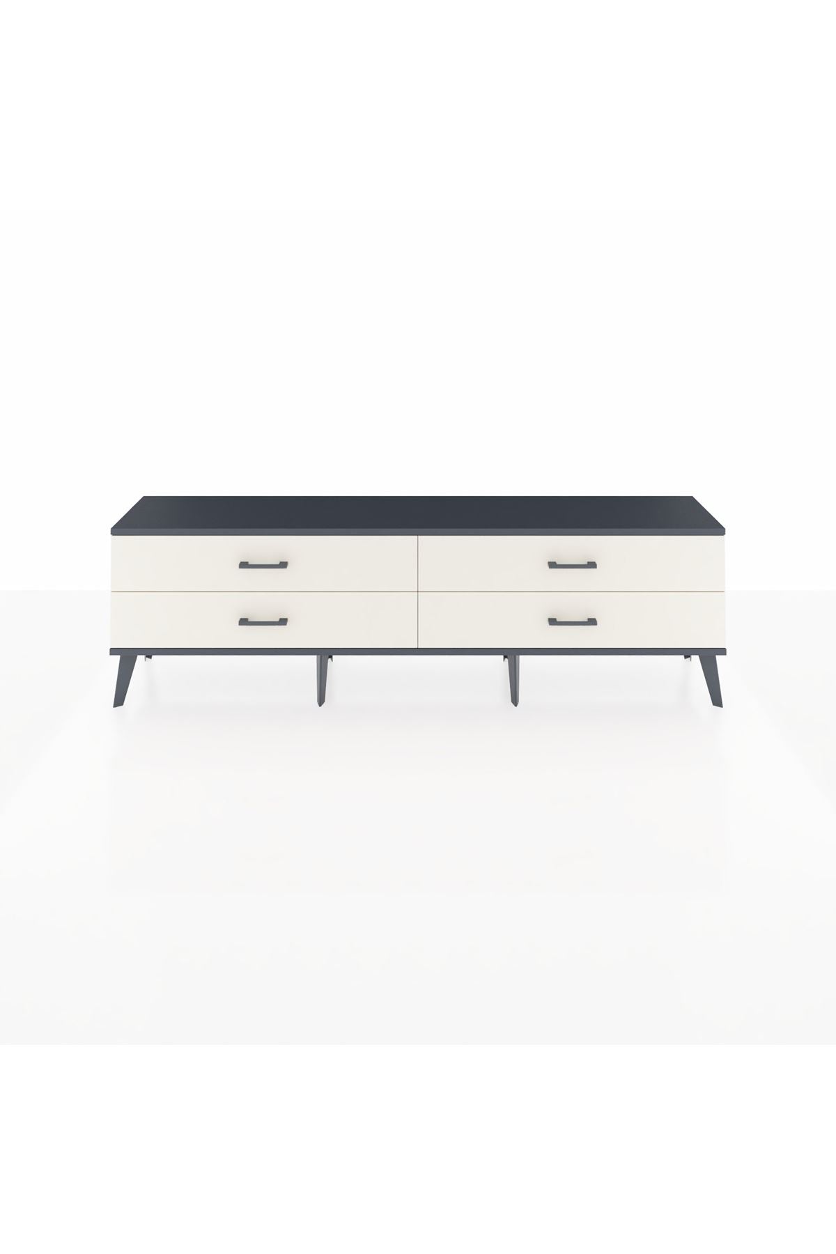 Arges TV Ünitesi 4 Çekmeceli  176x30x51 Aytaşı-Antrasit/Aytaşı