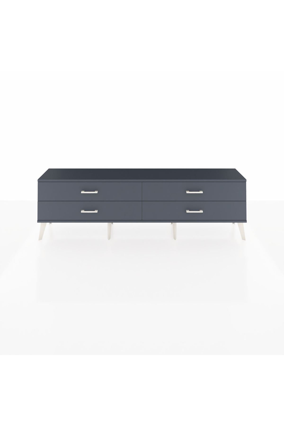 Arges TV Ünitesi 4 Çekmeceli  176x30x51 Aytaşı-Antrasit/Antrasit