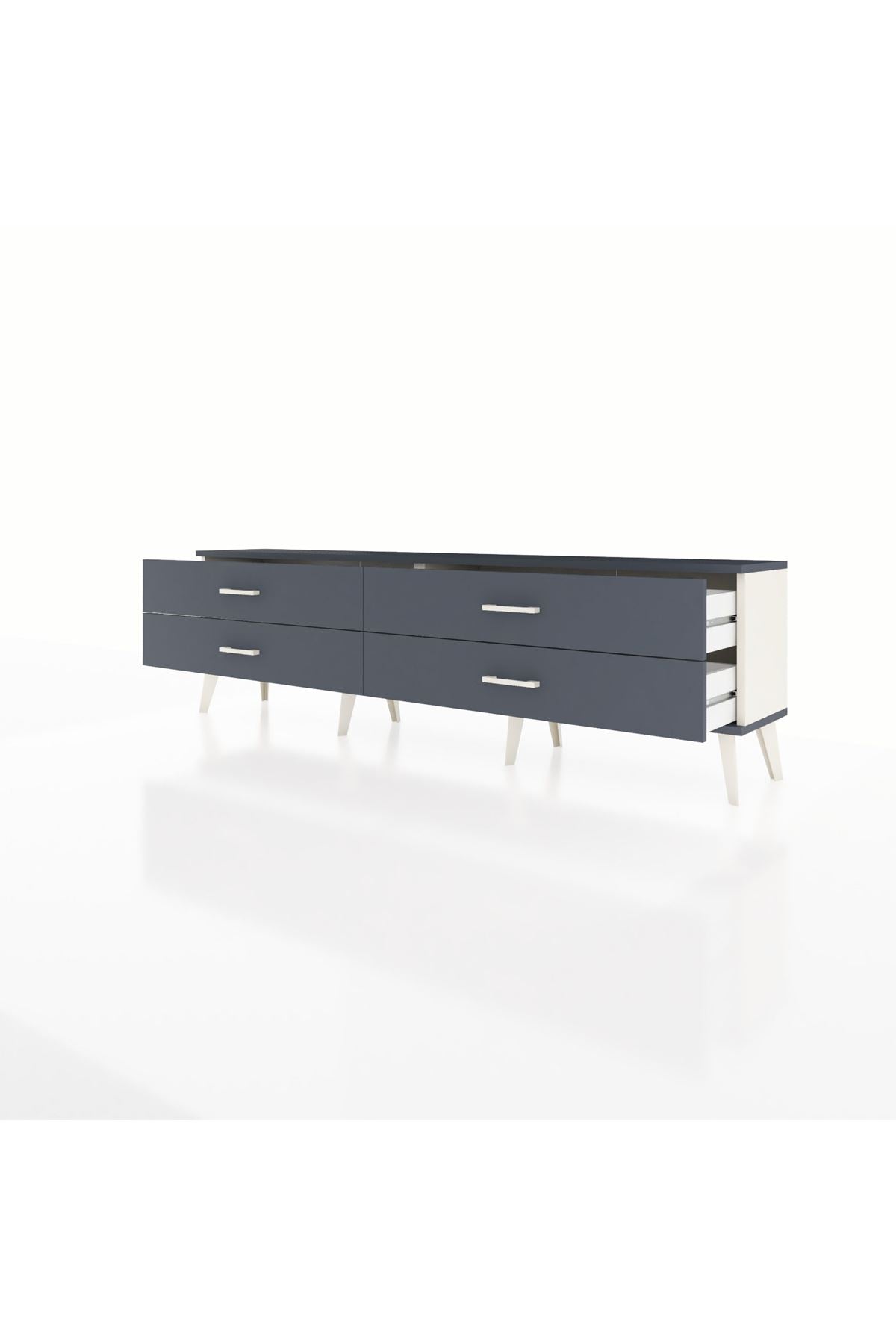 Arges TV Ünitesi 4 Çekmeceli  176x30x51 Aytaşı-Antrasit/Antrasit