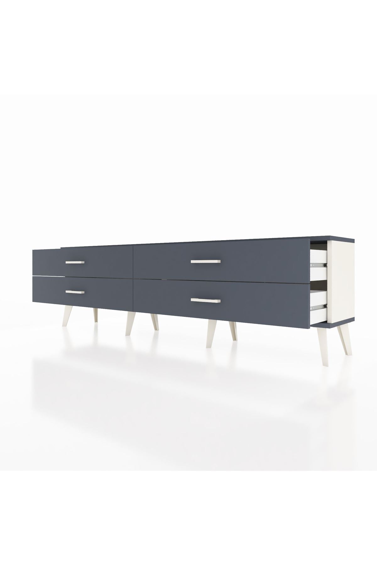 Arges TV Ünitesi 4 Çekmeceli  176x30x51 Aytaşı-Antrasit/Antrasit