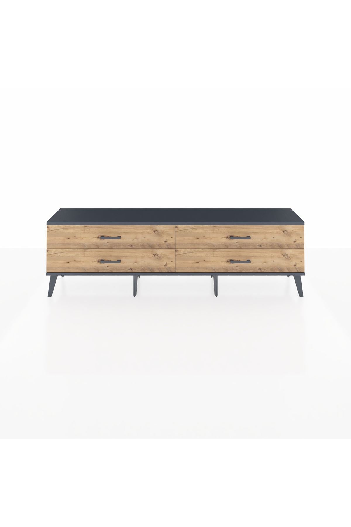 Arges TV Ünitesi 4 Çekmeceli  176x30x51 Aytaşı-Antrasit/Çam