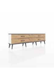 Arges TV Ünitesi 4 Çekmeceli  176x30x51 Aytaşı-Antrasit/Çam