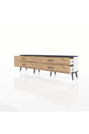Arges TV Ünitesi 4 Çekmeceli  176x30x51 Aytaşı-Antrasit/Çam