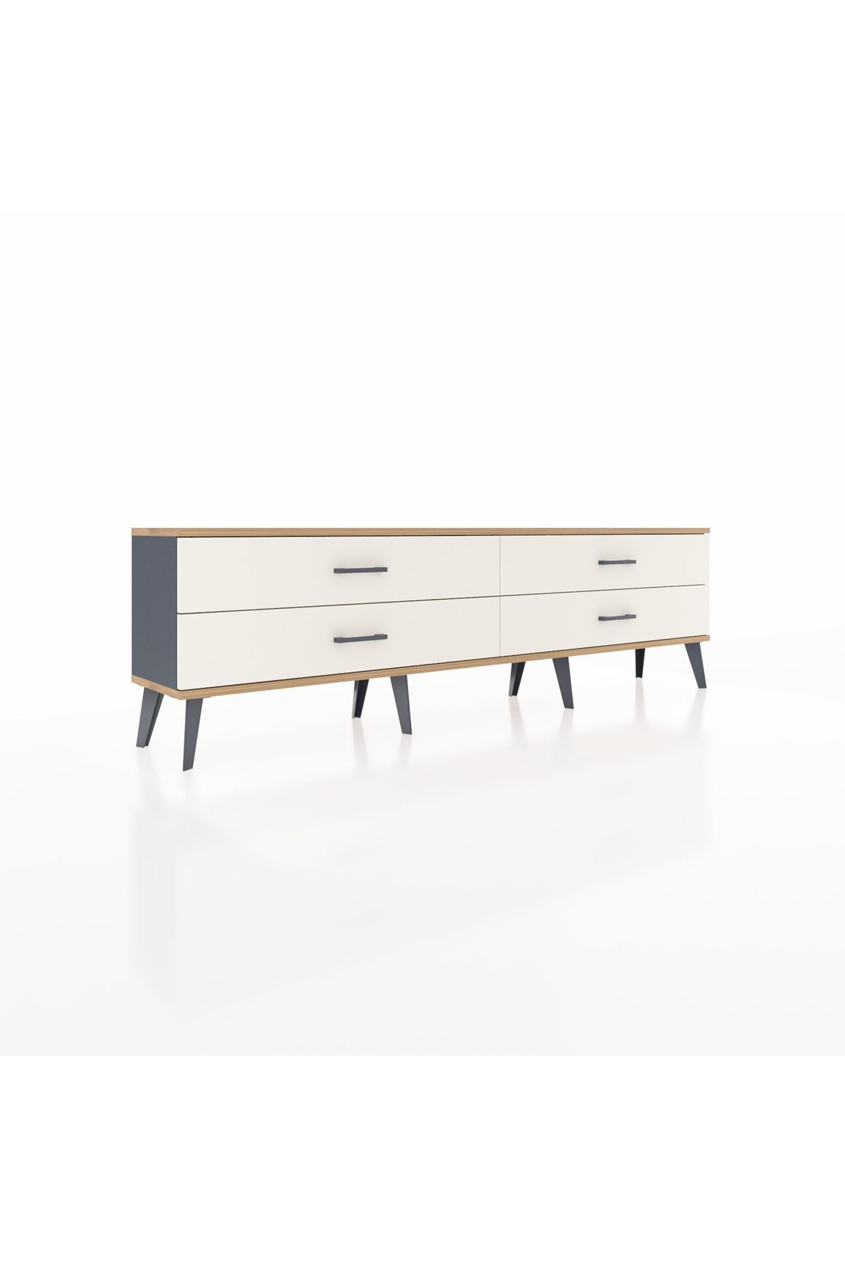 Arges TV Ünitesi 4 Çekmeceli  176x30x51 Antrasit-Çam/Aytaşı