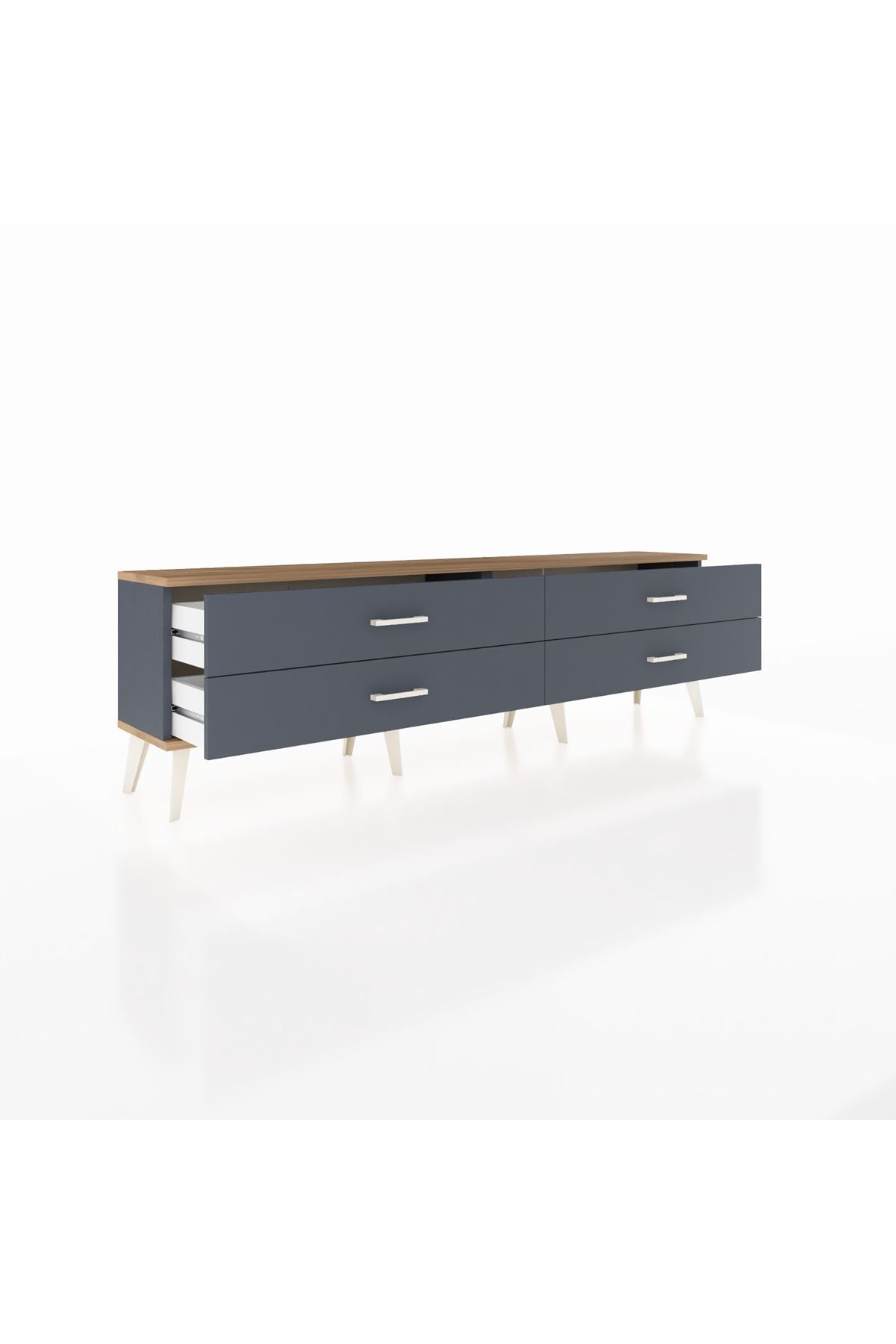 Arges TV Ünitesi 4 Çekmeceli  176x30x51 Antrasit-Çam/Antrasit