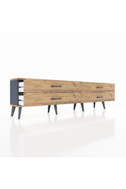 Arges TV Ünitesi 4 Çekmeceli  176x30x51 Antrasit-Çam/Çam