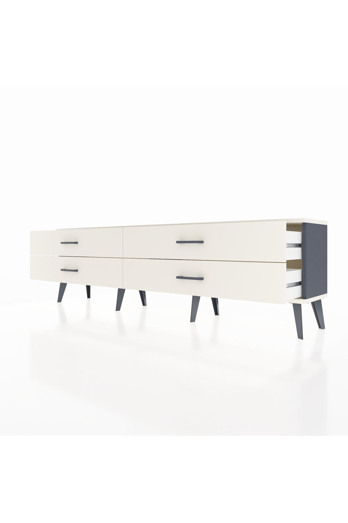 Arges TV Ünitesi 4 Çekmeceli  176x30x51 Antrasit-Aytaşı/Aytaşı