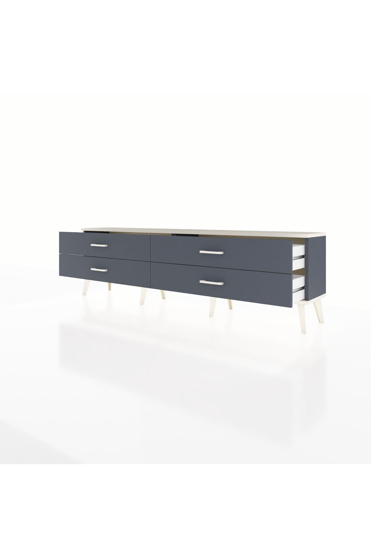 Arges TV Ünitesi 4 Çekmeceli  176x30x51 Antrasit-Aytaşı/Antrasit