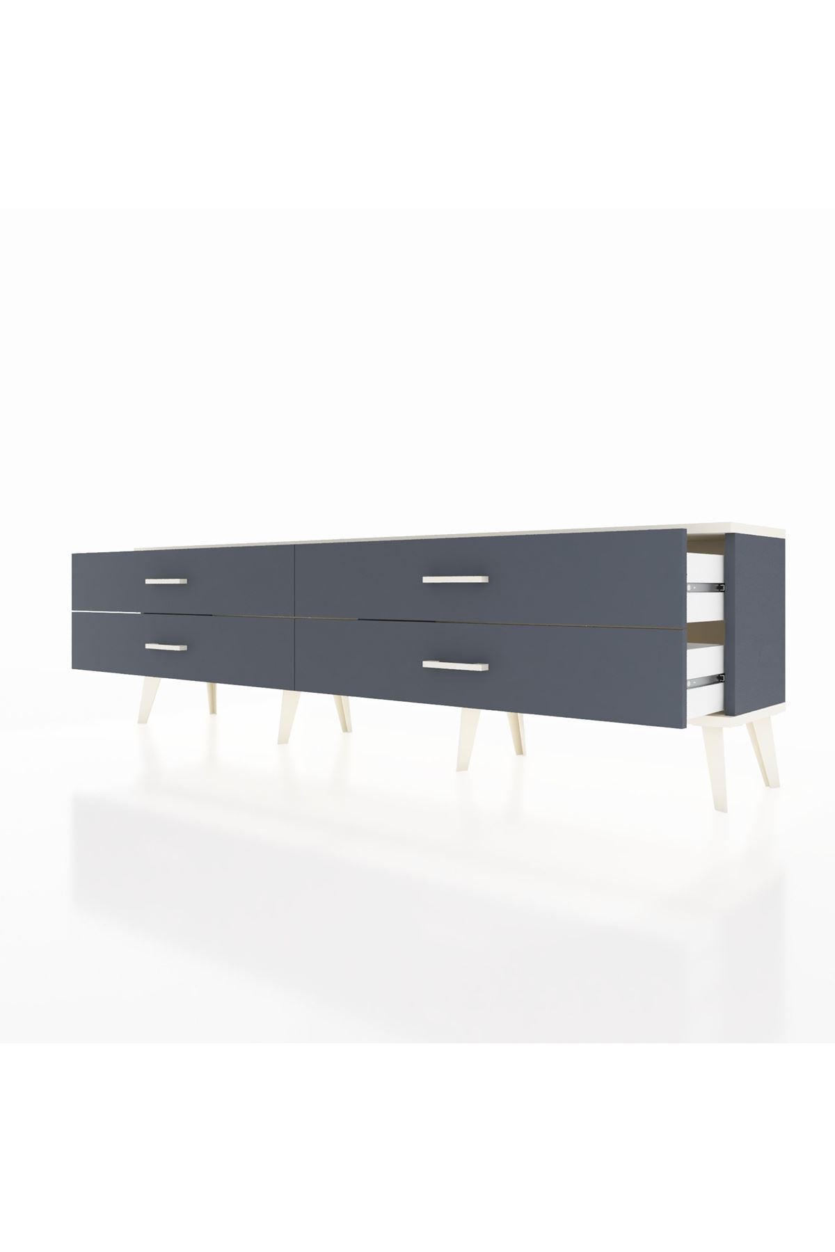 Arges TV Ünitesi 4 Çekmeceli  176x30x51 Antrasit-Aytaşı/Antrasit