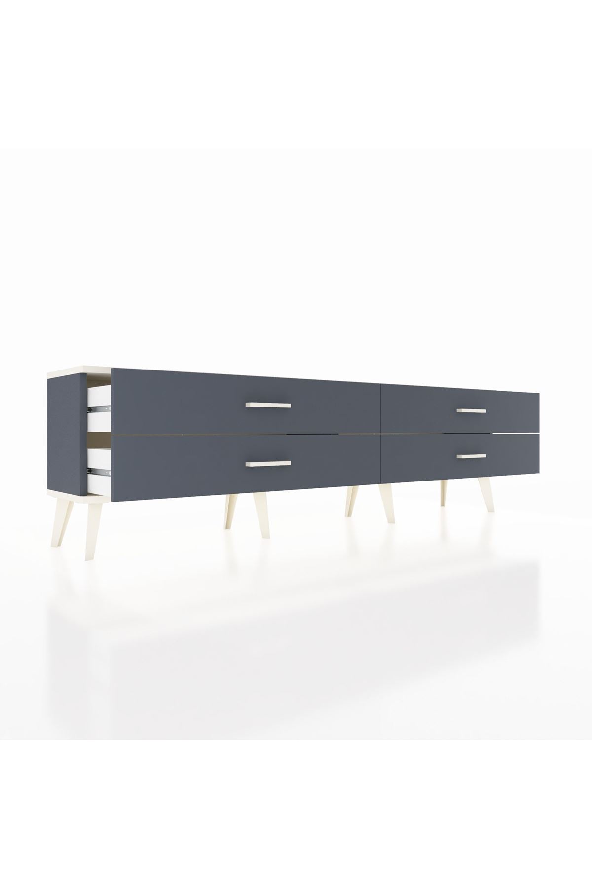 Arges TV Ünitesi 4 Çekmeceli  176x30x51 Antrasit-Aytaşı/Antrasit