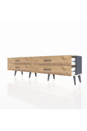 Arges TV Ünitesi 4 Çekmeceli  176x30x51 Antrasit-Aytaşı/Çam