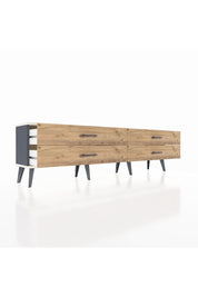 Arges TV Ünitesi 4 Çekmeceli  176x30x51 Antrasit-Aytaşı/Çam