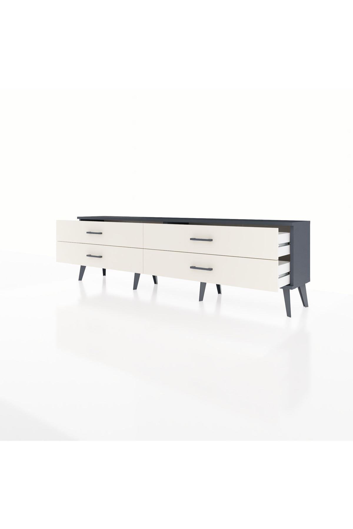 Arges TV Ünitesi 4 Çekmeceli  176x30x51 Antrasit-Antrasit/Aytaşı