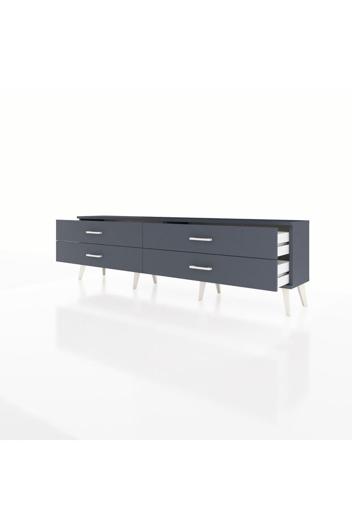Arges TV Ünitesi 4 Çekmeceli  176x30x51 Antrasit-Antrasit/Antrasit