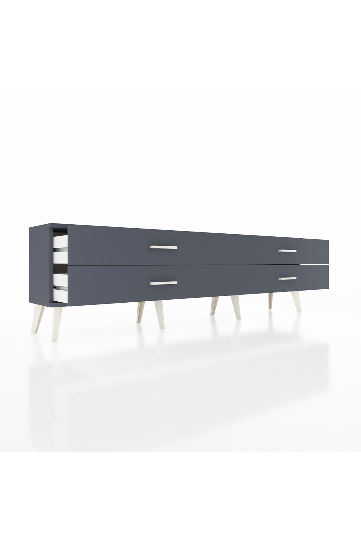 Arges TV Ünitesi 4 Çekmeceli  176x30x51 Antrasit-Antrasit/Antrasit