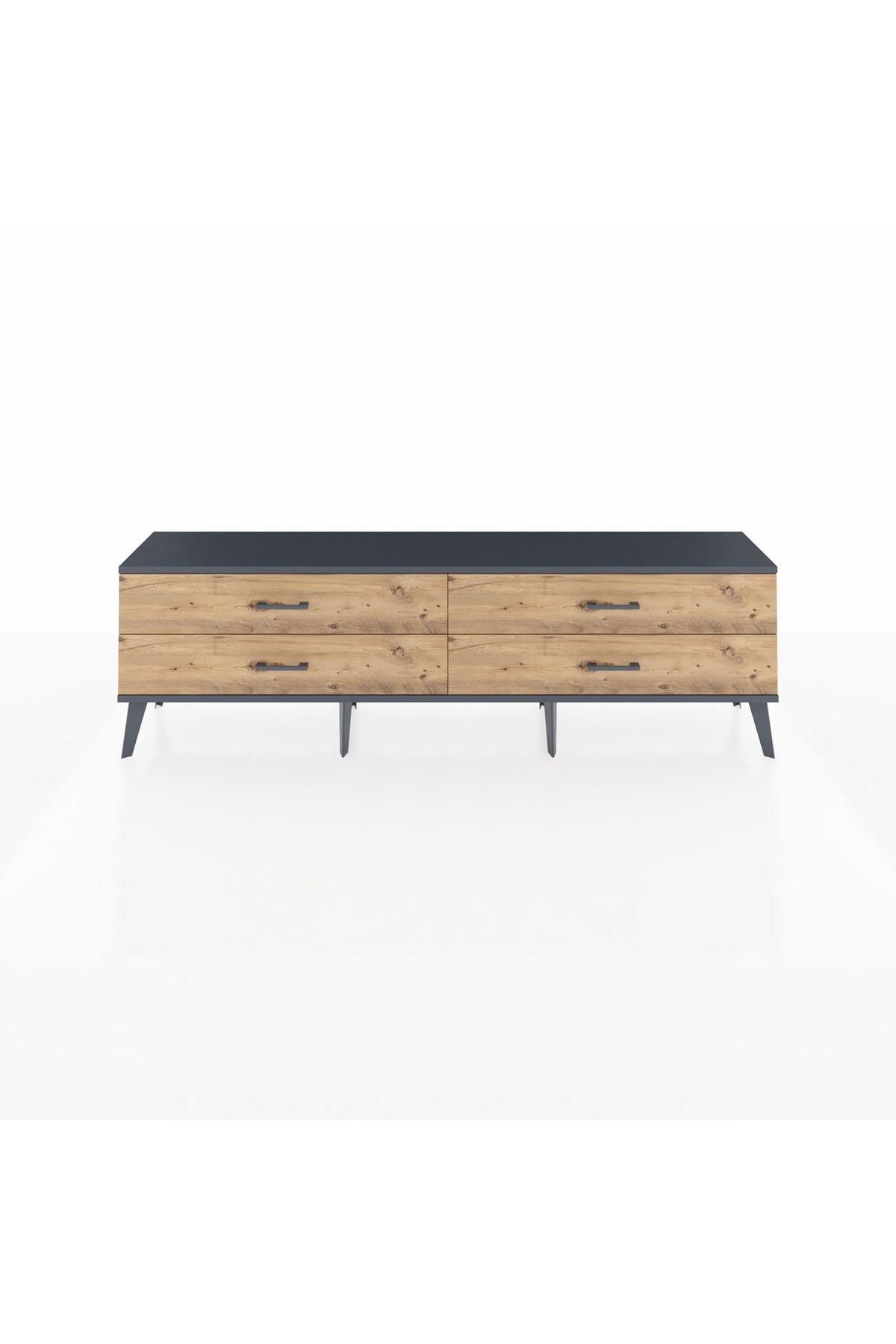 Arges TV Ünitesi 4 Çekmeceli  176x30x51 Antrasit-Antrasit/Çam
