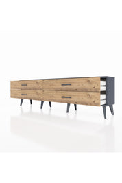 Arges TV Ünitesi 4 Çekmeceli  176x30x51 Antrasit-Antrasit/Çam