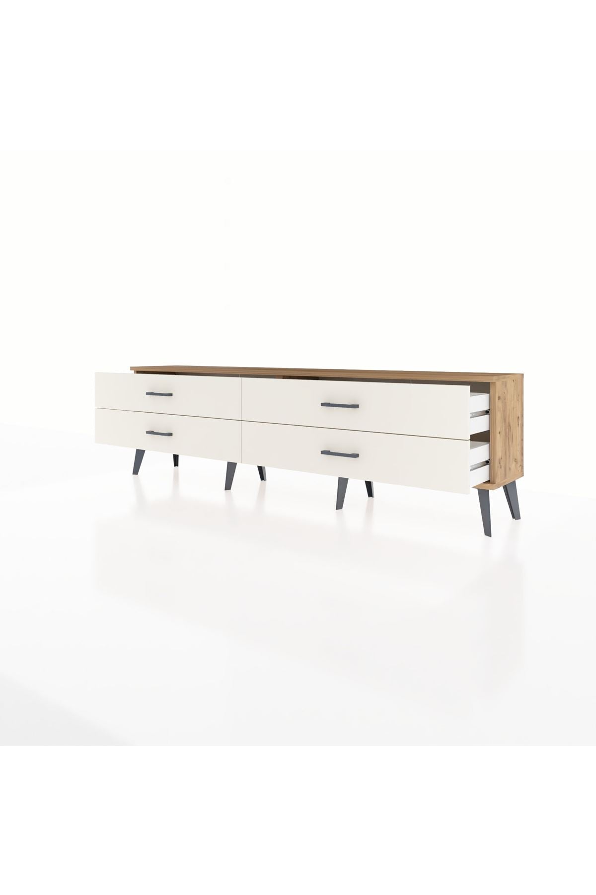 Arges TV Ünitesi 4 Çekmeceli  176x30x51 Çam-Çam/Aytaşı