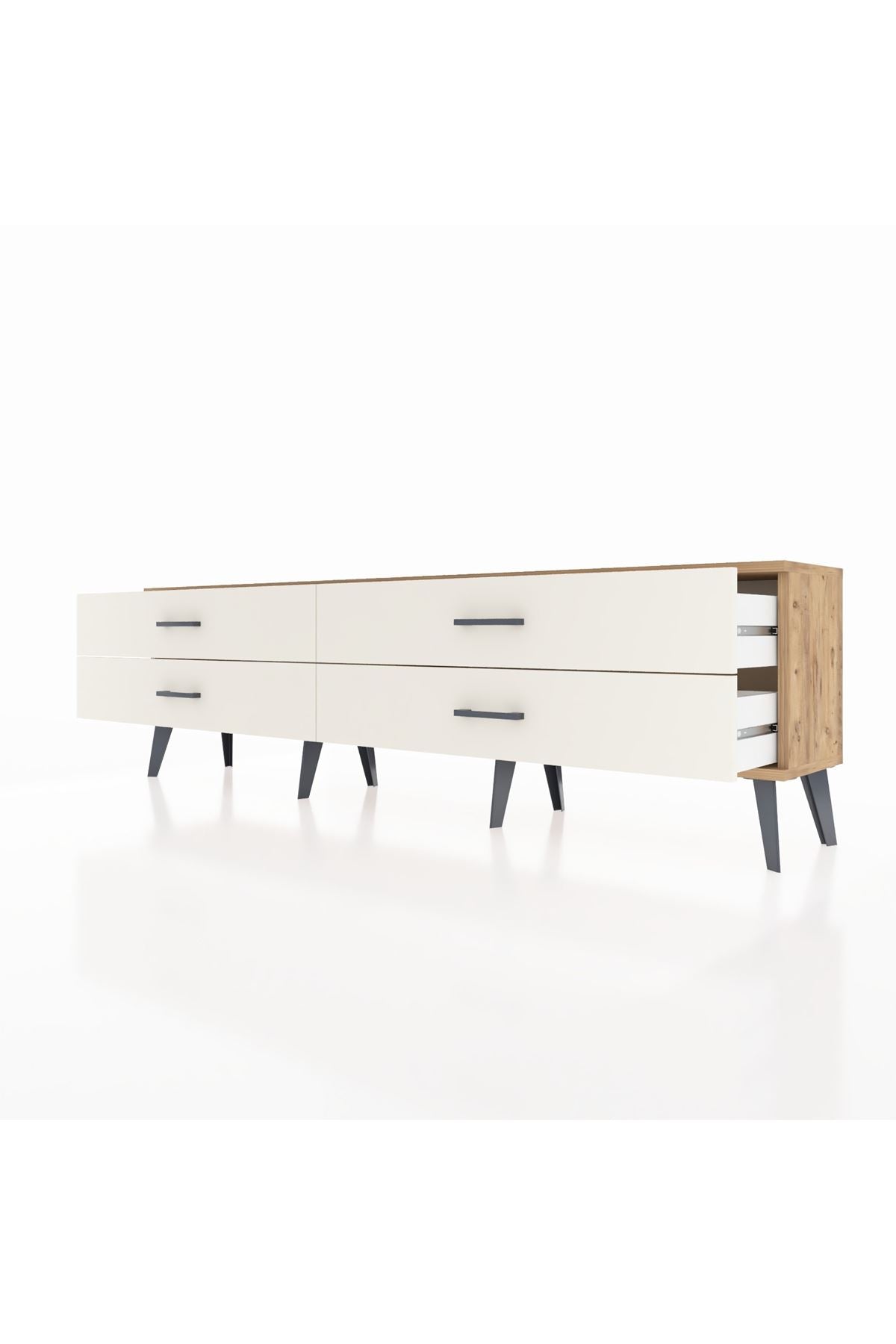Arges TV Ünitesi 4 Çekmeceli  176x30x51 Çam-Çam/Aytaşı