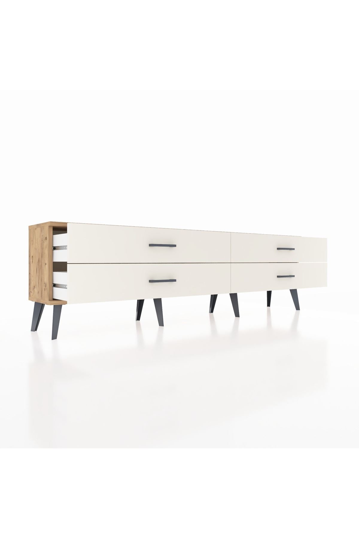 Arges TV Ünitesi 4 Çekmeceli  176x30x51 Çam-Çam/Aytaşı