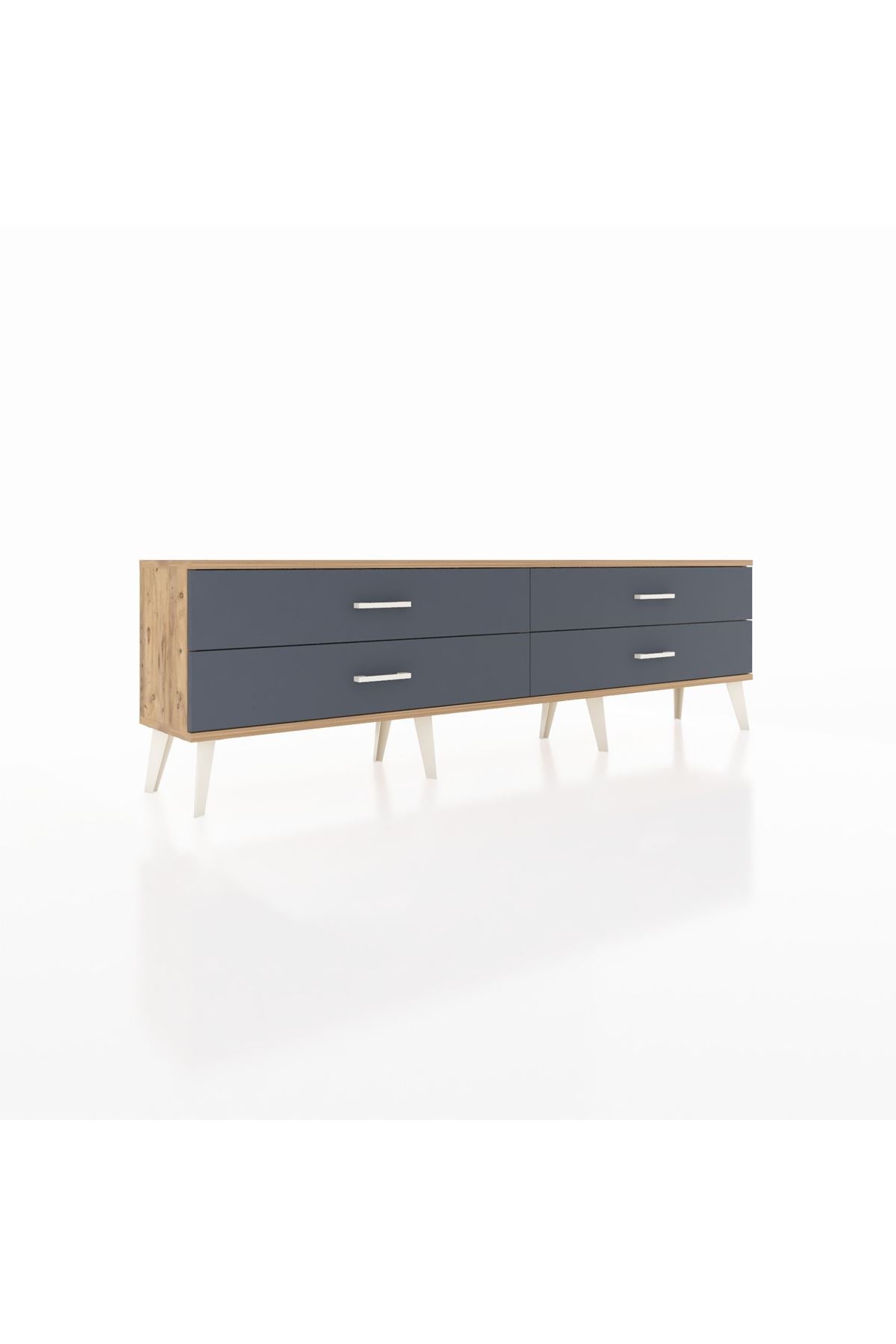 Arges TV Ünitesi 4 Çekmeceli  176x30x51 Çam-Çam/Antrasit