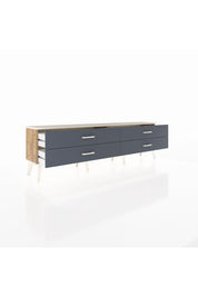 Arges TV Ünitesi 4 Çekmeceli  176x30x51 Çam-Aytaşı/Antrasit