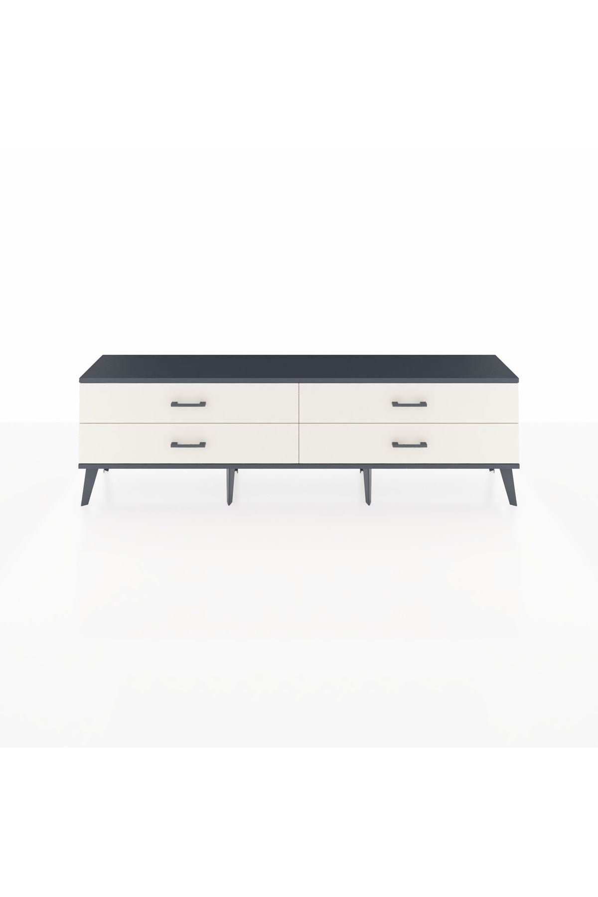 Arges TV Ünitesi 4 Çekmeceli  176x30x51 Çam-Antrasit/Aytaşı