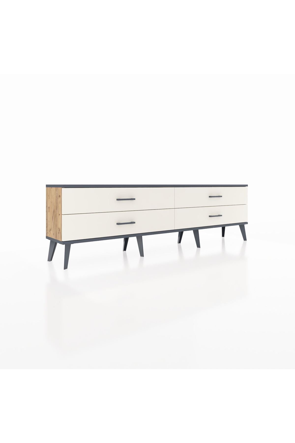 Arges TV Ünitesi 4 Çekmeceli  176x30x51 Çam-Antrasit/Aytaşı