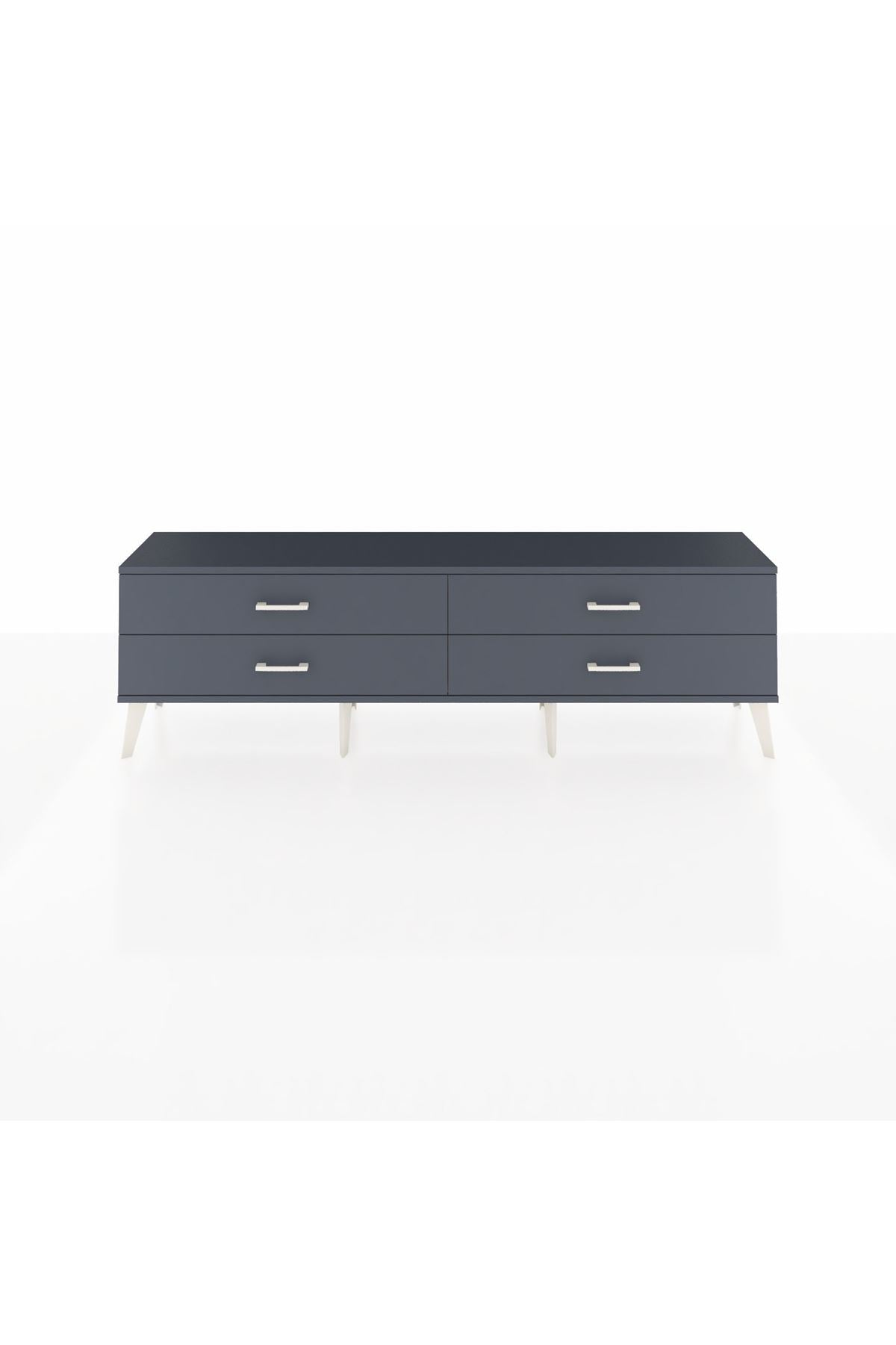 Arges TV Ünitesi 4 Çekmeceli  176x30x51 Çam-Antrasit/Antrasit