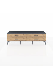 Arges TV Ünitesi 4 Çekmeceli  176x30x51 Çam-Antrasit/Çam