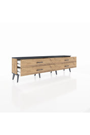 Arges TV Ünitesi 4 Çekmeceli  176x30x51 Çam-Antrasit/Çam