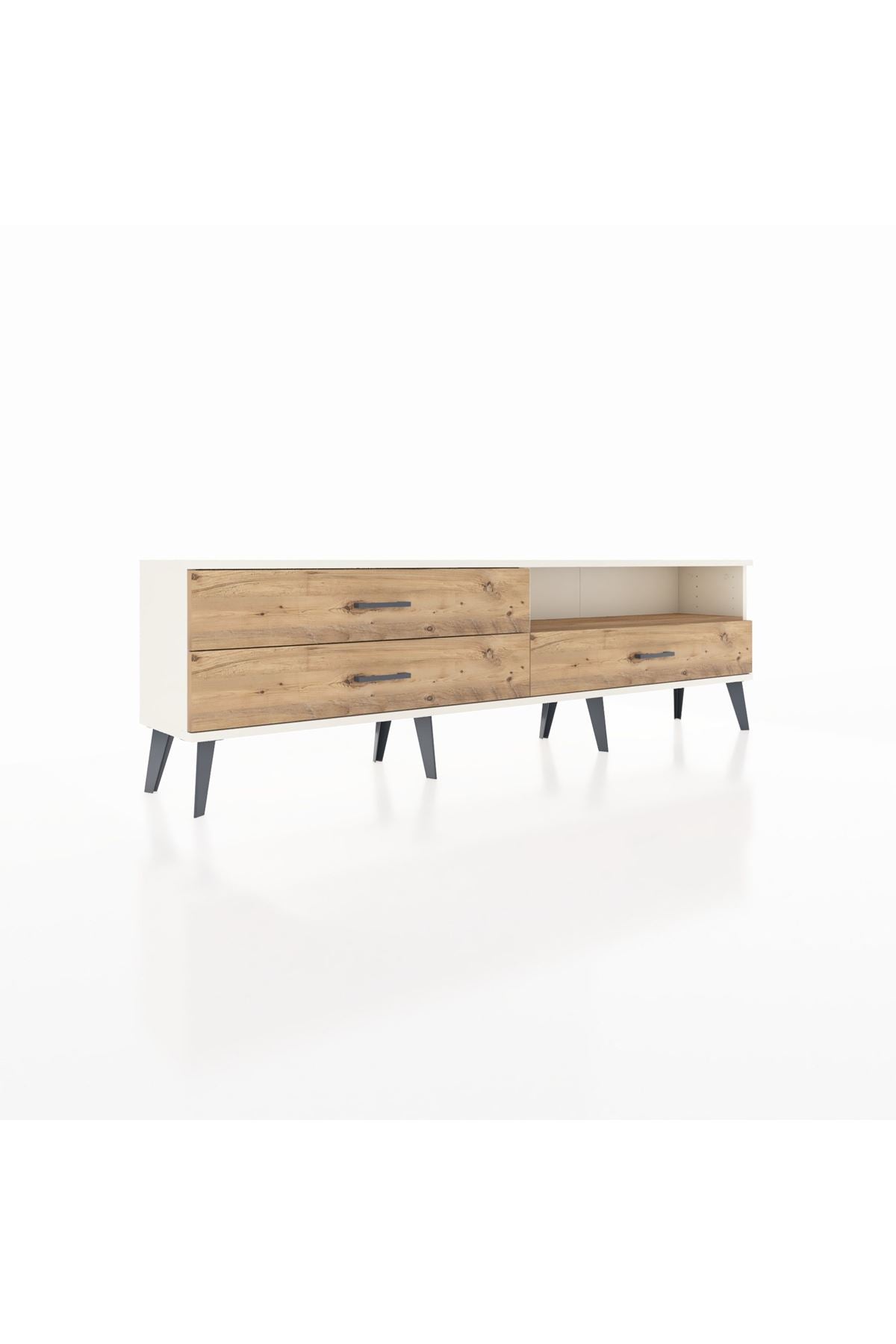Arges TV Ünitesi Tek Raflı 3 Çekmeceli  176x30x51 Aytaşı-Çam/Çam