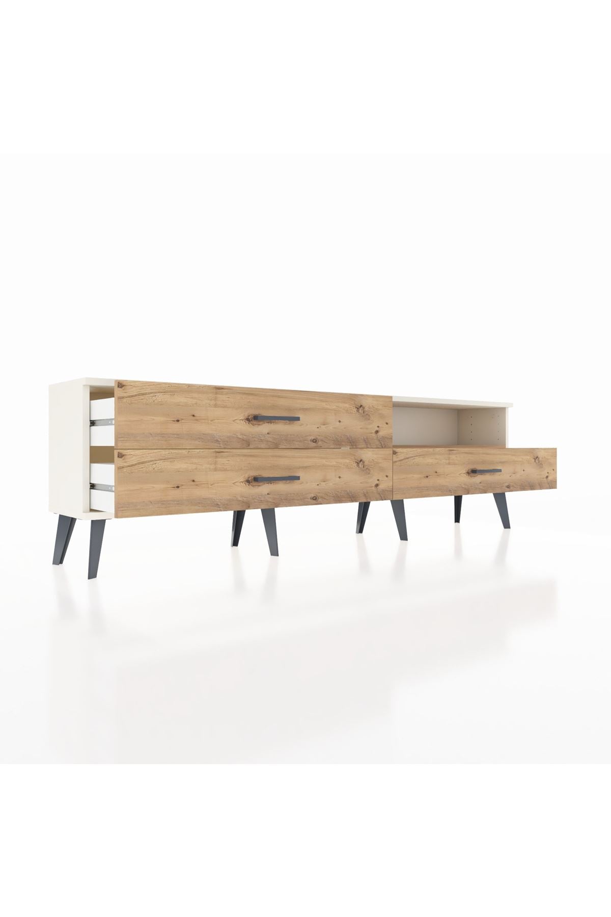 Arges TV Ünitesi Tek Raflı 3 Çekmeceli  176x30x51 Aytaşı-Çam/Çam