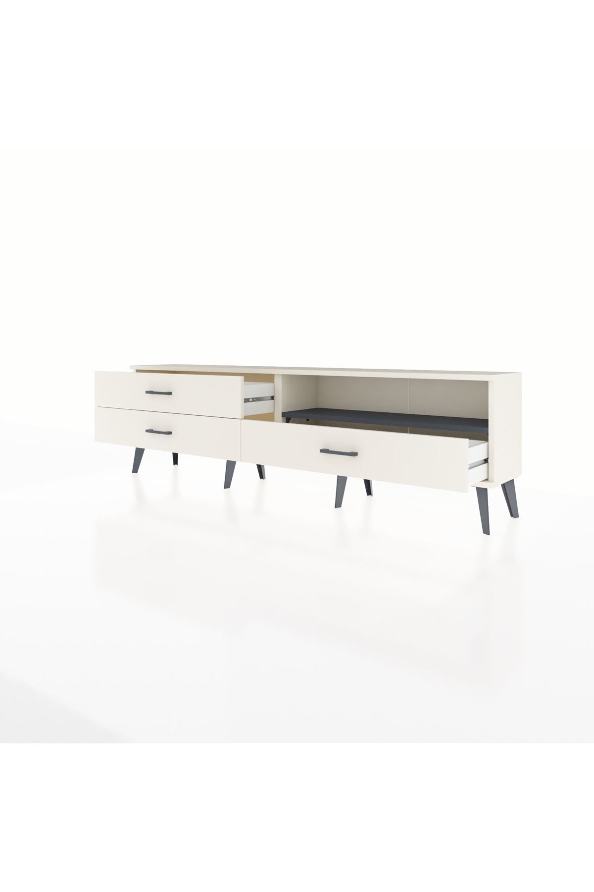 Arges TV Ünitesi Tek Raflı 3 Çekmeceli  176x30x51 Aytaşı-Antrasit/Aytaşı