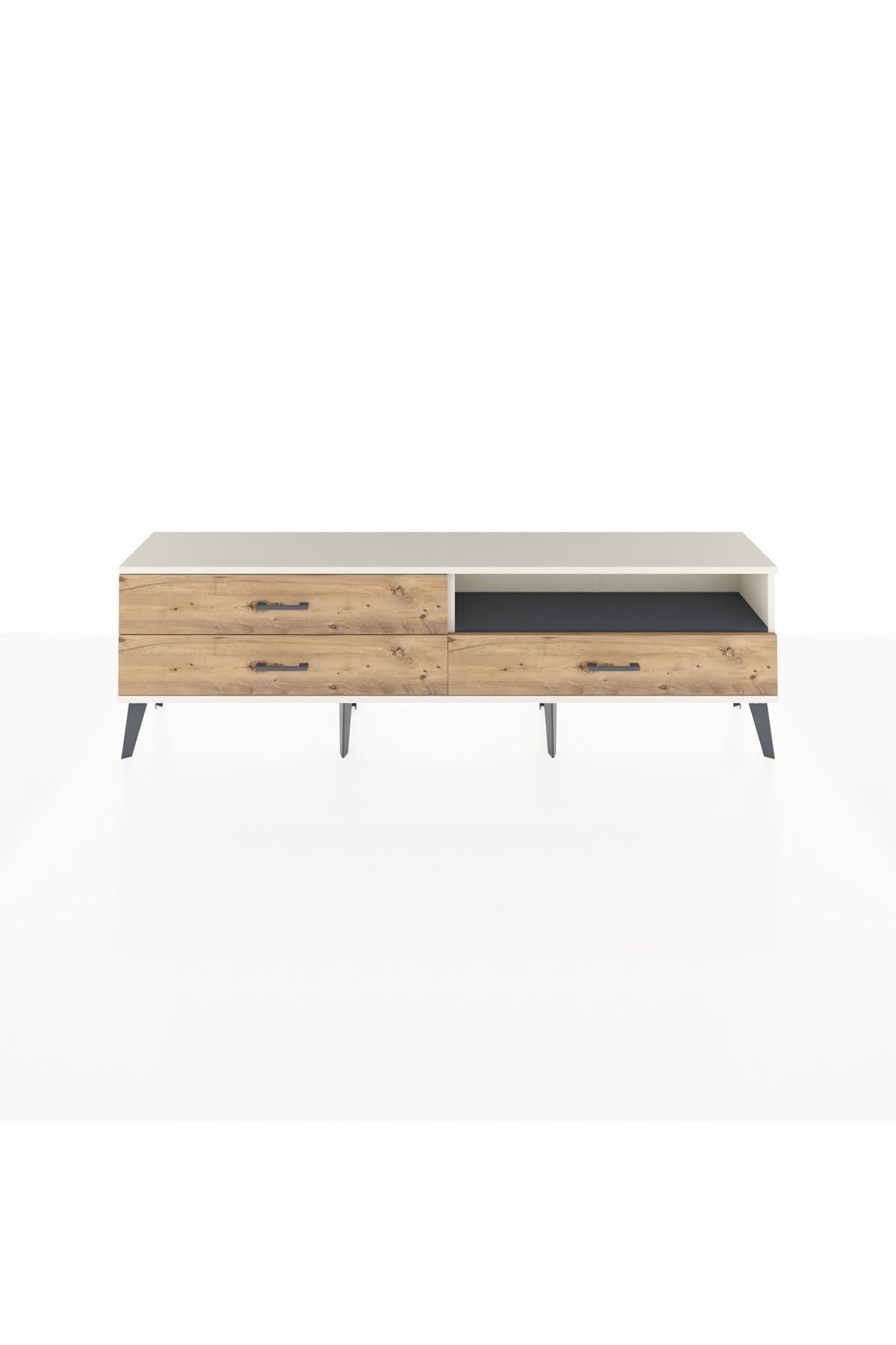 Arges TV Ünitesi Tek Raflı 3 Çekmeceli  176x30x51 Aytaşı-Antrasit/Çam