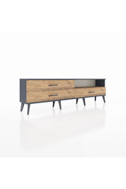 Arges TV Ünitesi Tek Raflı 3 Çekmeceli  176x30x51 Antrasit-Çam/Çam