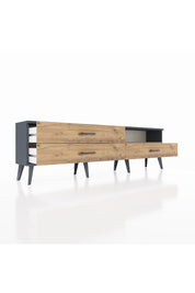 Arges TV Ünitesi Tek Raflı 3 Çekmeceli  176x30x51 Antrasit-Çam/Çam