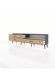 Arges TV Ünitesi Tek Raflı 3 Çekmeceli  176x30x51 Antrasit-Aytaşı/Çam