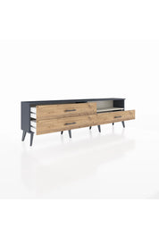 Arges TV Ünitesi Tek Raflı 3 Çekmeceli  176x30x51 Antrasit-Aytaşı/Çam
