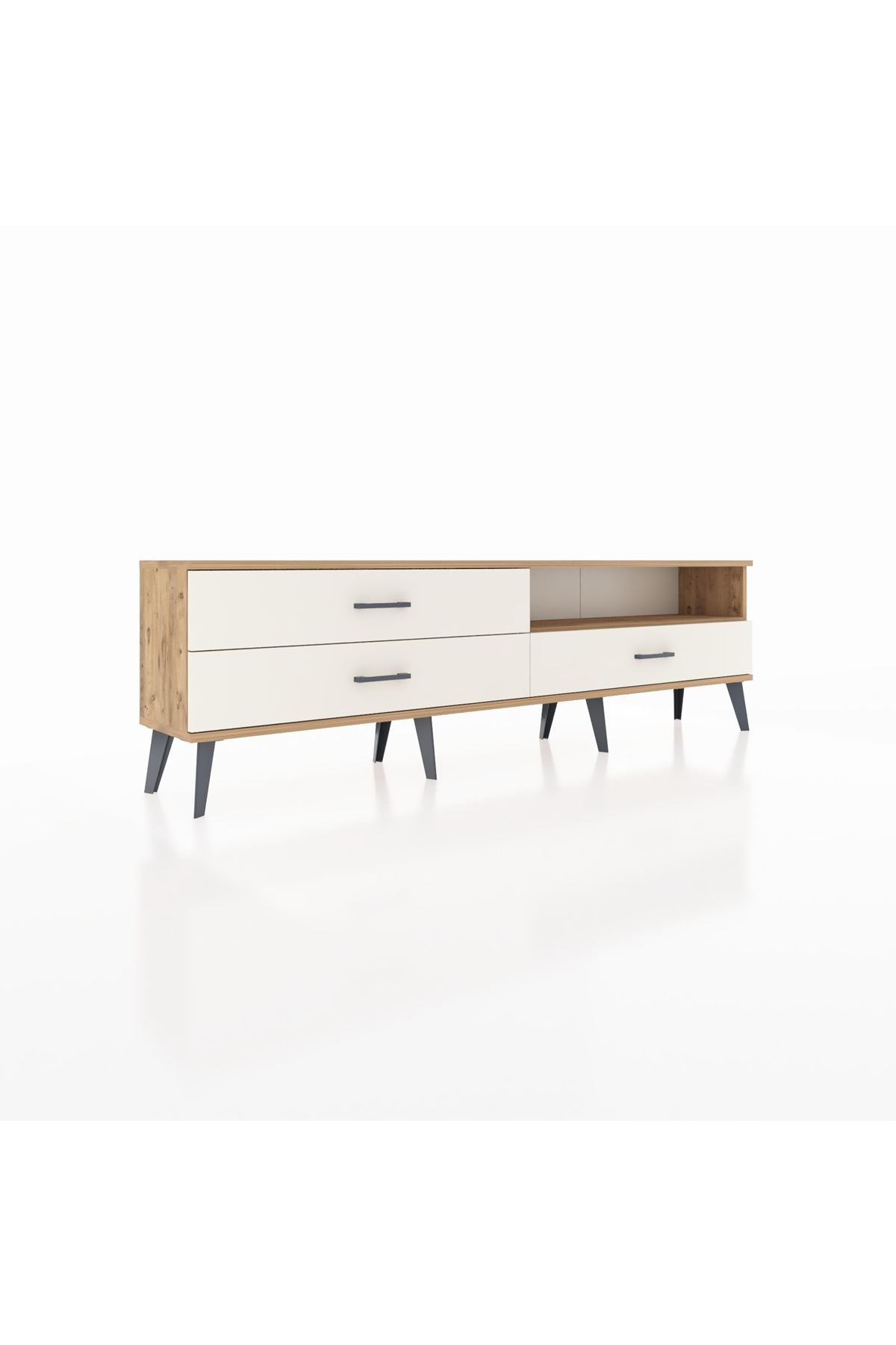 Arges TV Ünitesi Tek Raflı 3 Çekmeceli  176x30x51 Çam-Çam/Aytaşı
