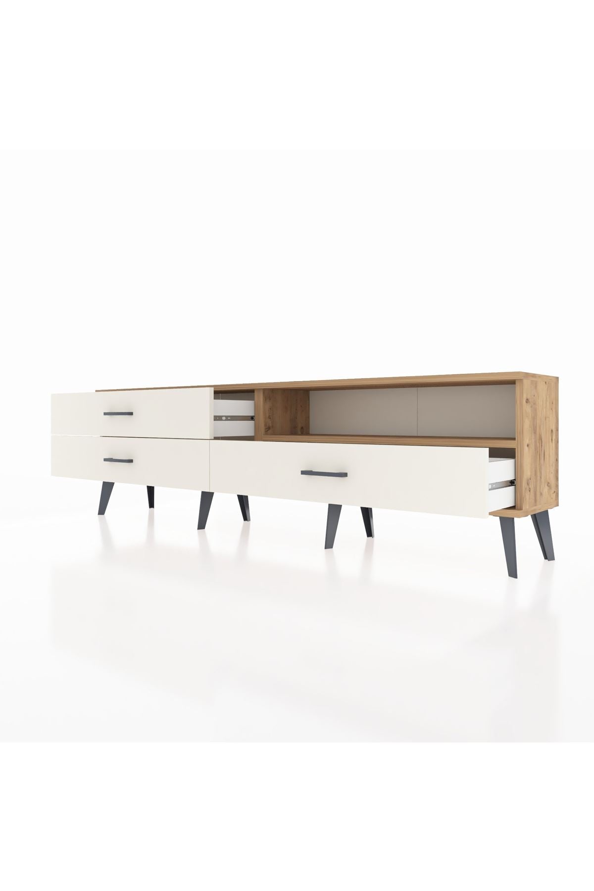 Arges TV Ünitesi Tek Raflı 3 Çekmeceli  176x30x51 Çam-Çam/Aytaşı