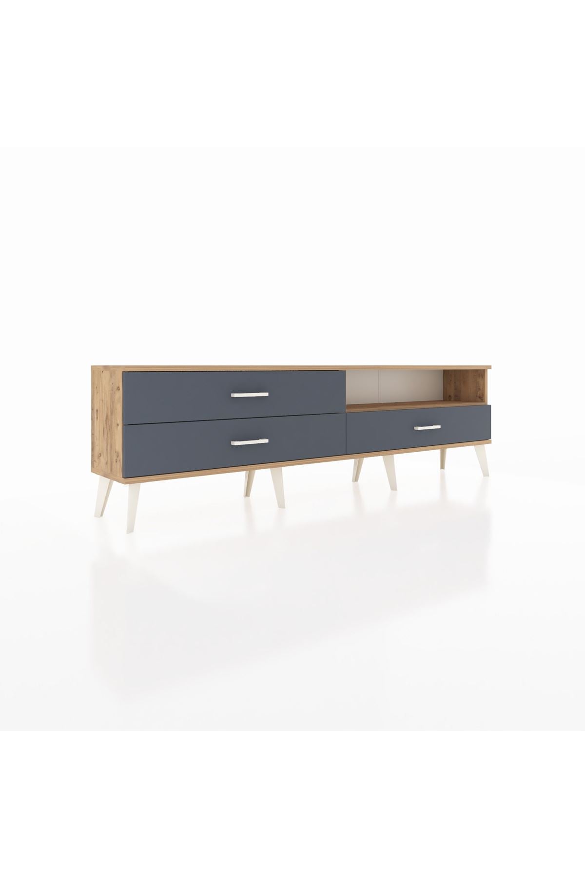 Arges TV Ünitesi Tek Raflı 3 Çekmeceli  176x30x51 Çam-Çam/Antrasit