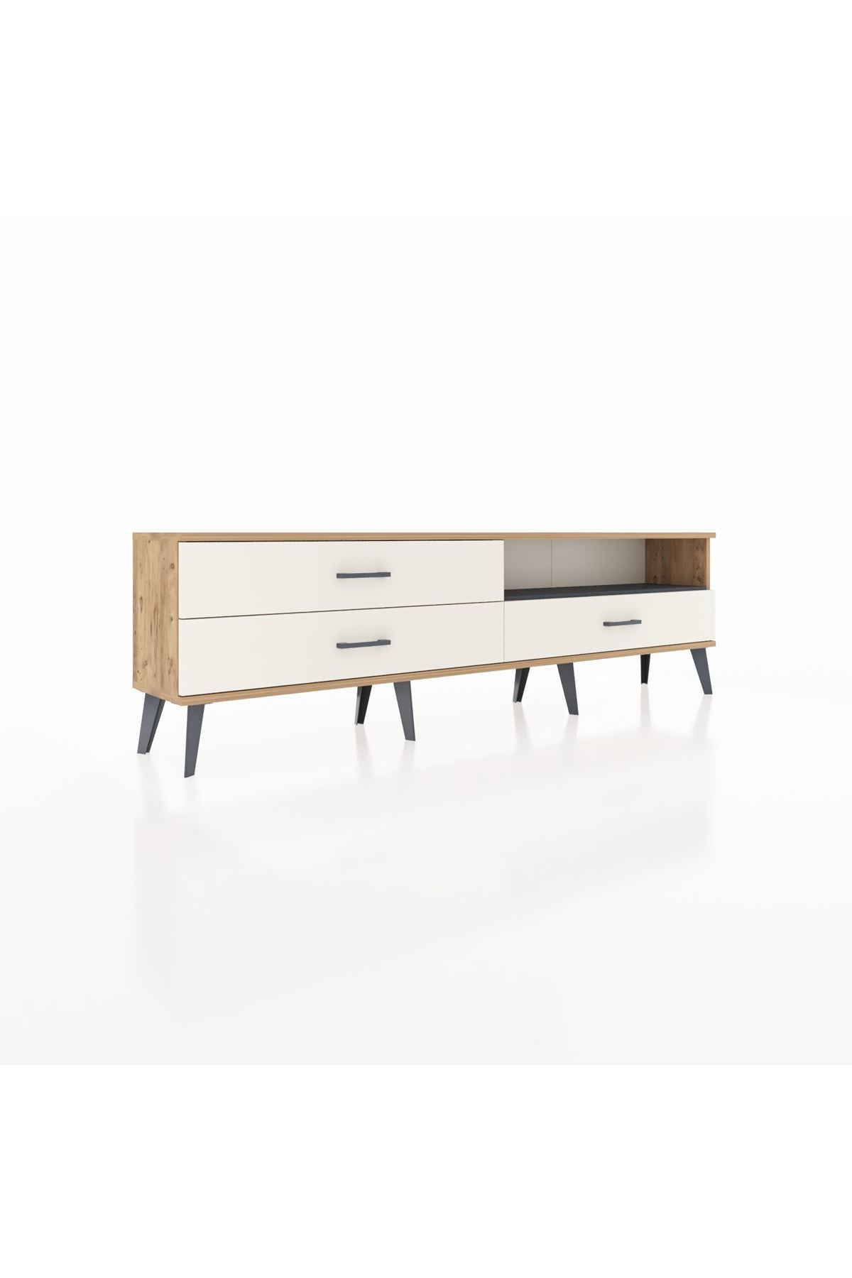 Arges TV Ünitesi Tek Raflı 3 Çekmeceli  176x30x51 Çam-Antrasit/Aytaşı