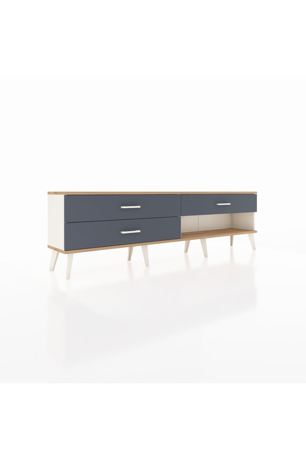 Arges TV Ünitesi 3 Çekmeceli  176x30x51 Aytaşı-Çam/Antrasit