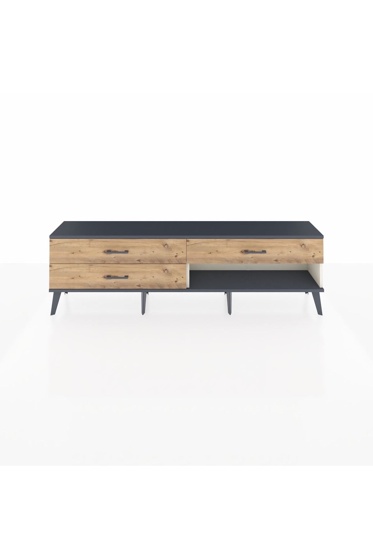 Arges TV Ünitesi 3 Çekmeceli  176x30x51 Aytaşı-Antrasit/Çam