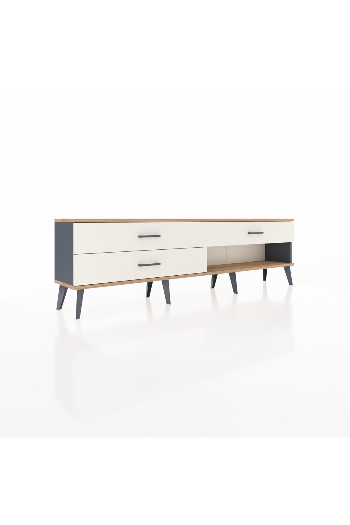 Arges TV Ünitesi 3 Çekmeceli  176x30x51 Antrasit-Çam/Aytaşı