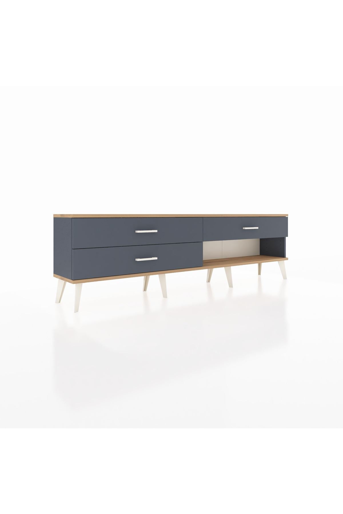 Arges TV Ünitesi 3 Çekmeceli  176x30x51 Antrasit-Çam/Antrasit