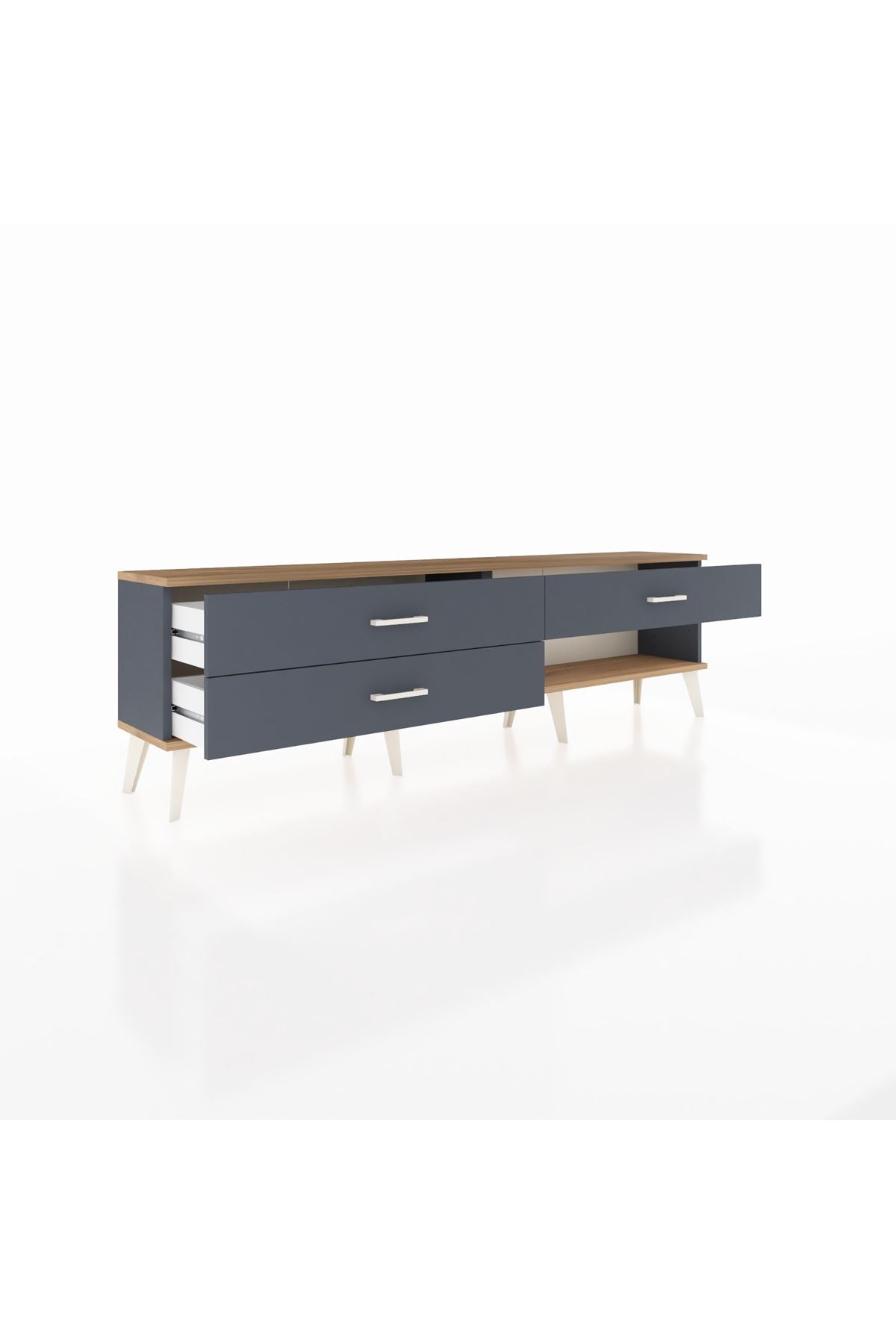 Arges TV Ünitesi 3 Çekmeceli  176x30x51 Antrasit-Çam/Antrasit