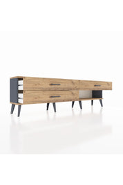 Arges TV Ünitesi 3 Çekmeceli  176x30x51 Antrasit-Çam/Çam